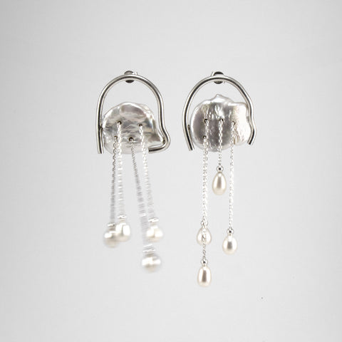 MEDÚZA PEARL EZÜST FÜLBEVALÓ