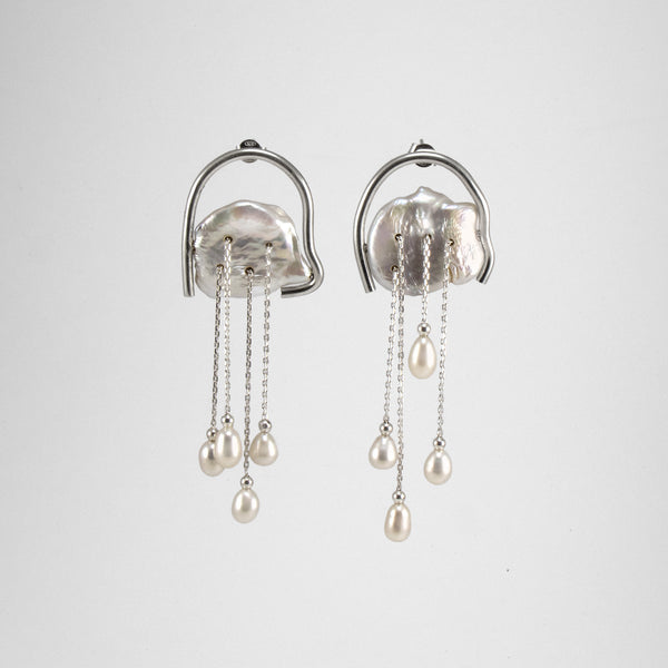 MEDÚZA PEARL EZÜST FÜLBEVALÓ