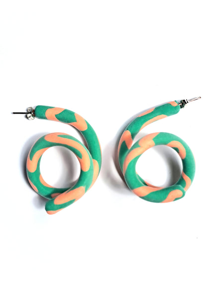 Patterned spiral earrings