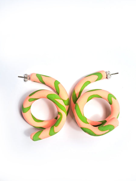 Patterned spiral earrings