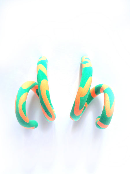 Patterned spiral earrings