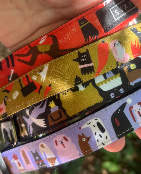 Textil nyakörv martingale - A Celebration for Dogs - mustár