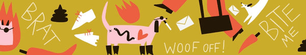 Textil nyakörv - A Celebration for Dogs - mustár