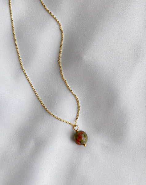 8 mm Stone ball necklace